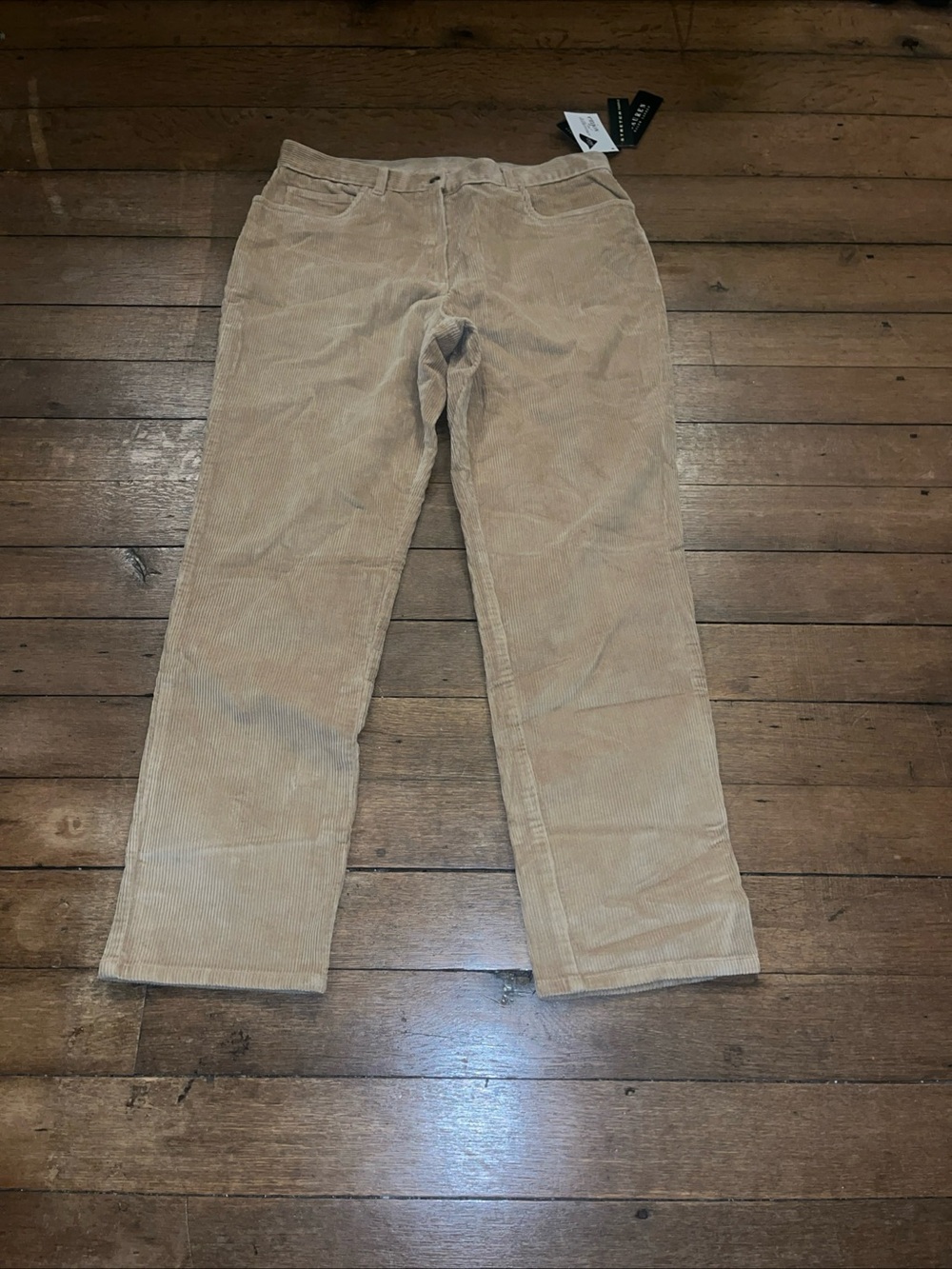 Lauren Ralph Lauren Tan Neutral Corduroy Pants Sz 16 Stretch Straight Leg